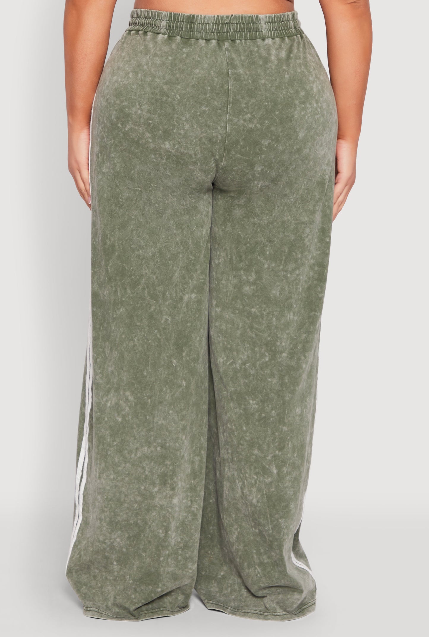 Plus Size Daisy Mineral Wash Varsity Stripe Sweatpants