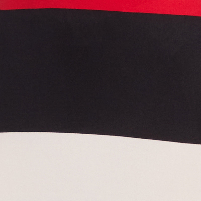 Color Blocked Striped Polo Collar Sleeveless Midi Dress