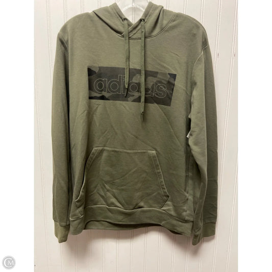 Sweatshirt Hoodie By Adidas In Green, Size: M