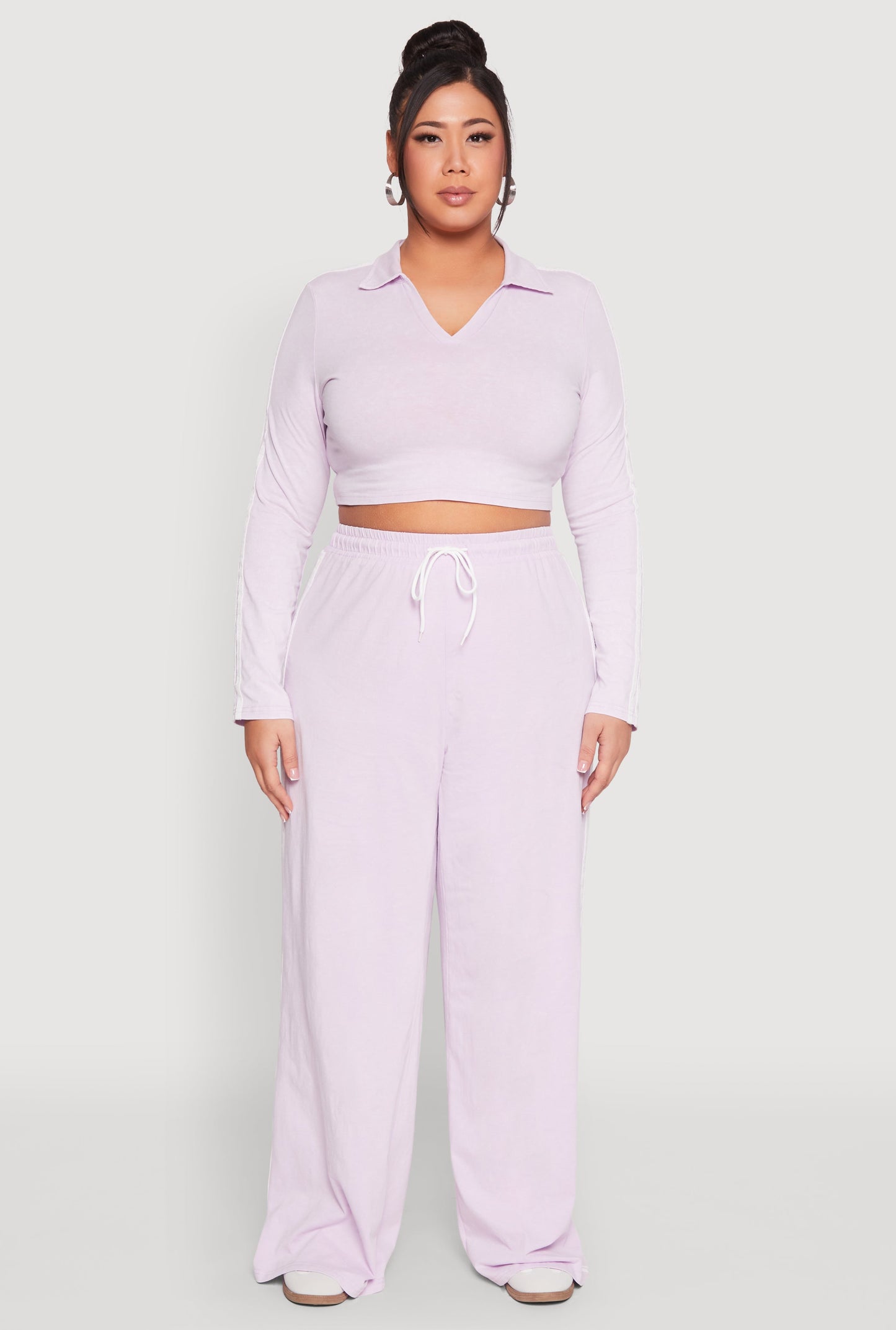 Plus Size Daisy Mineral Wash Varsity Stripe Sweatpants