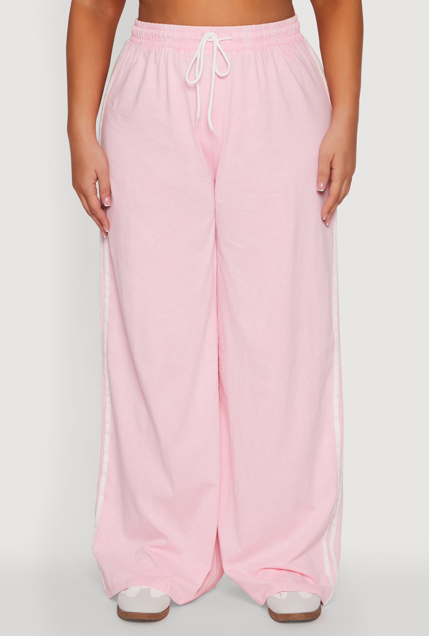 Plus Size Daisy Mineral Wash Varsity Stripe Sweatpants