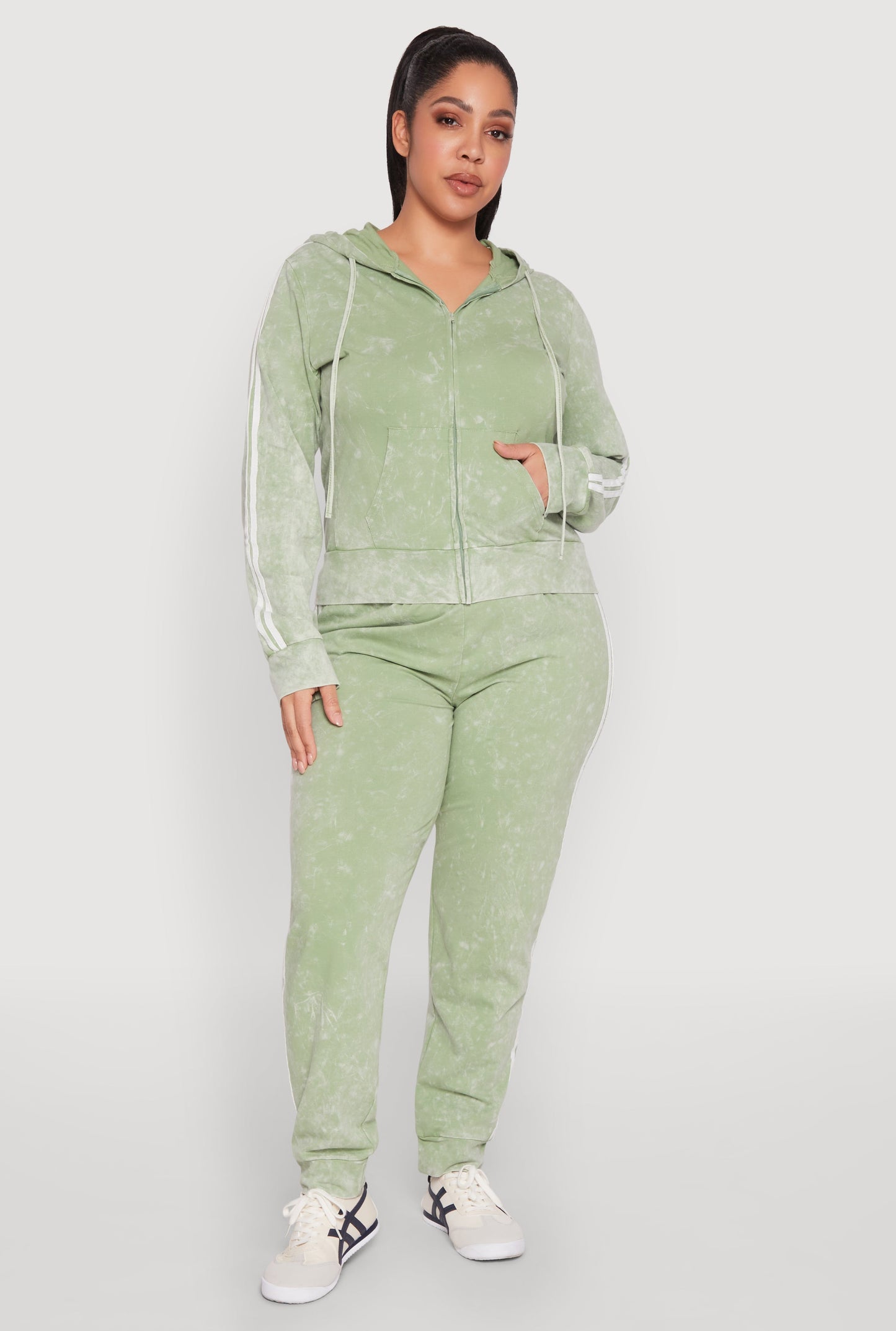 Plus Size Daisy Varsity Stripe Drawstring Joggers