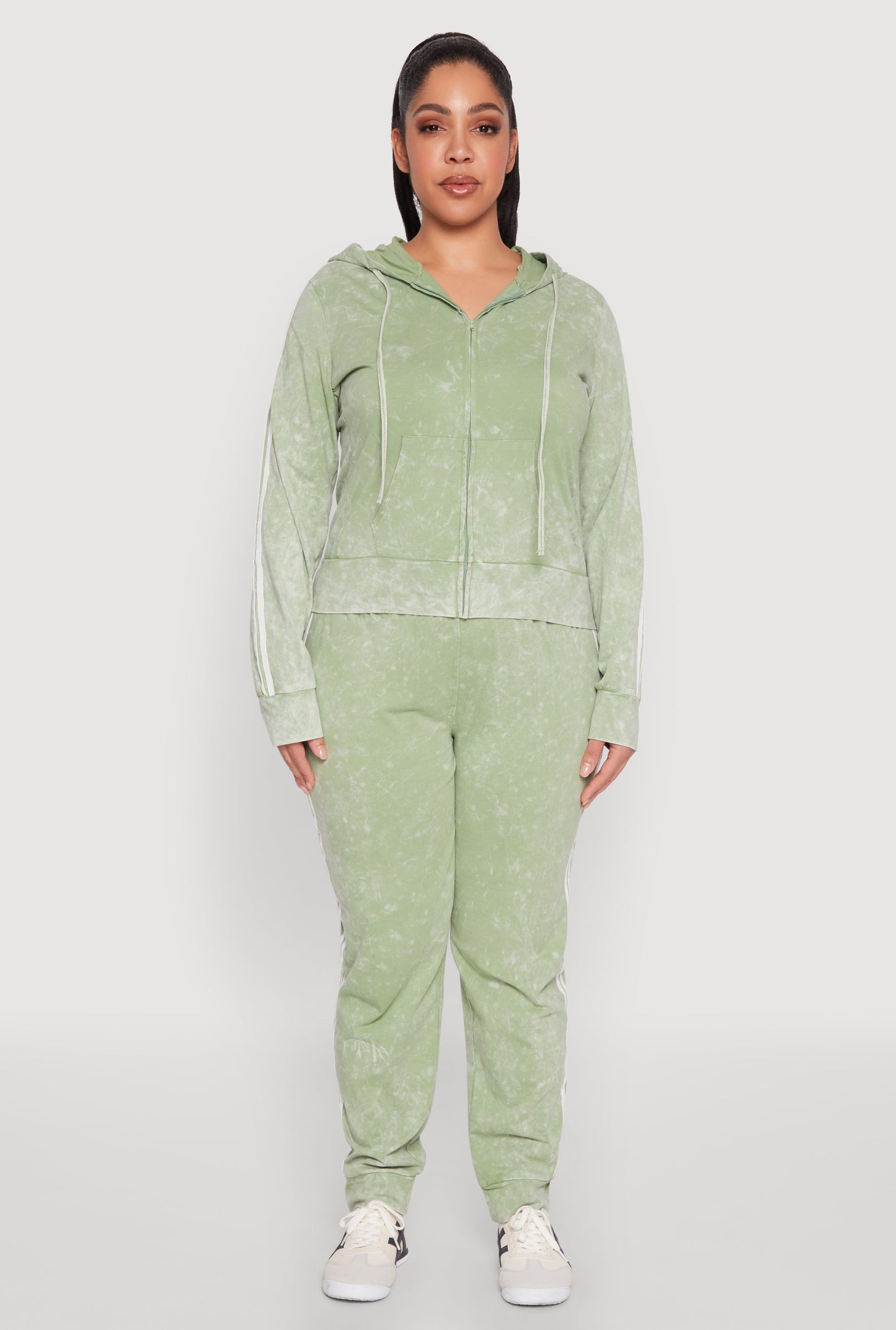 Plus Size Daisy Varsity Stripe Drawstring Joggers