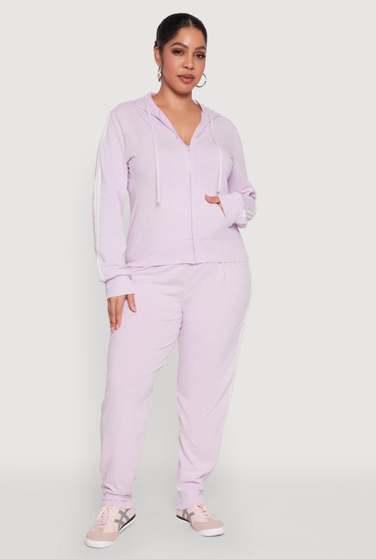 Plus Size Daisy Varsity Stripe Drawstring Joggers