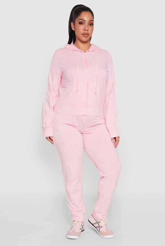 Plus Size Daisy Varsity Stripe Drawstring Joggers