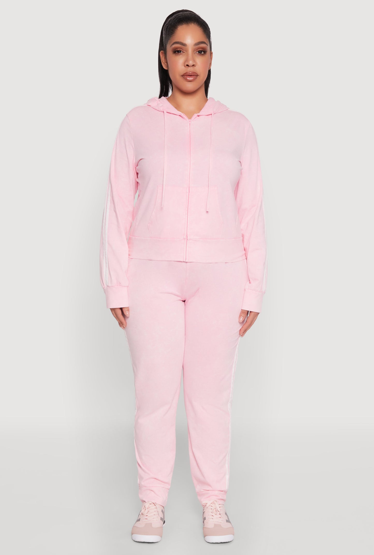 Plus Size Daisy Varsity Stripe Drawstring Joggers