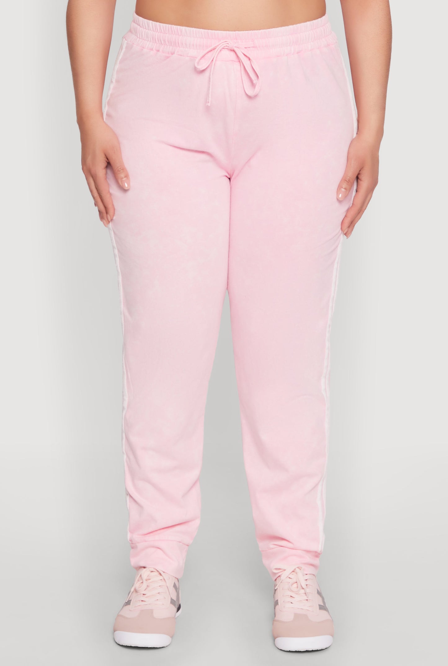 Plus Size Daisy Varsity Stripe Drawstring Joggers