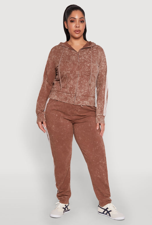 Plus Size Daisy Varsity Stripe Drawstring Joggers