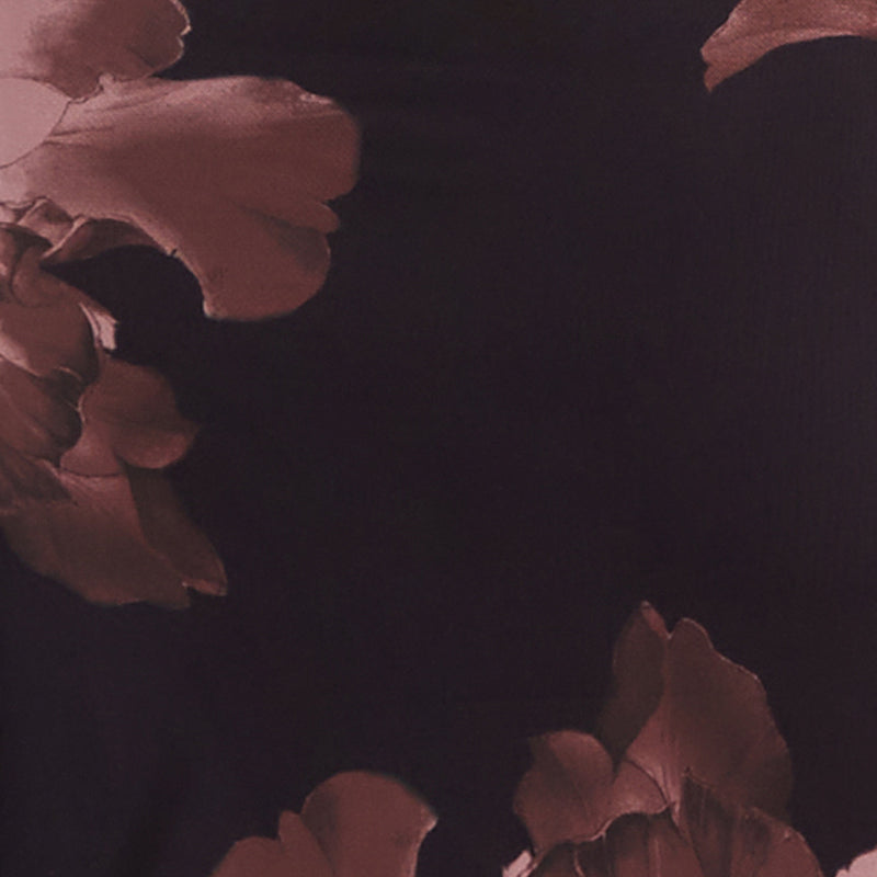 Madden Girl Floral Mesh Mock Neck Ruched Side Midi Dress