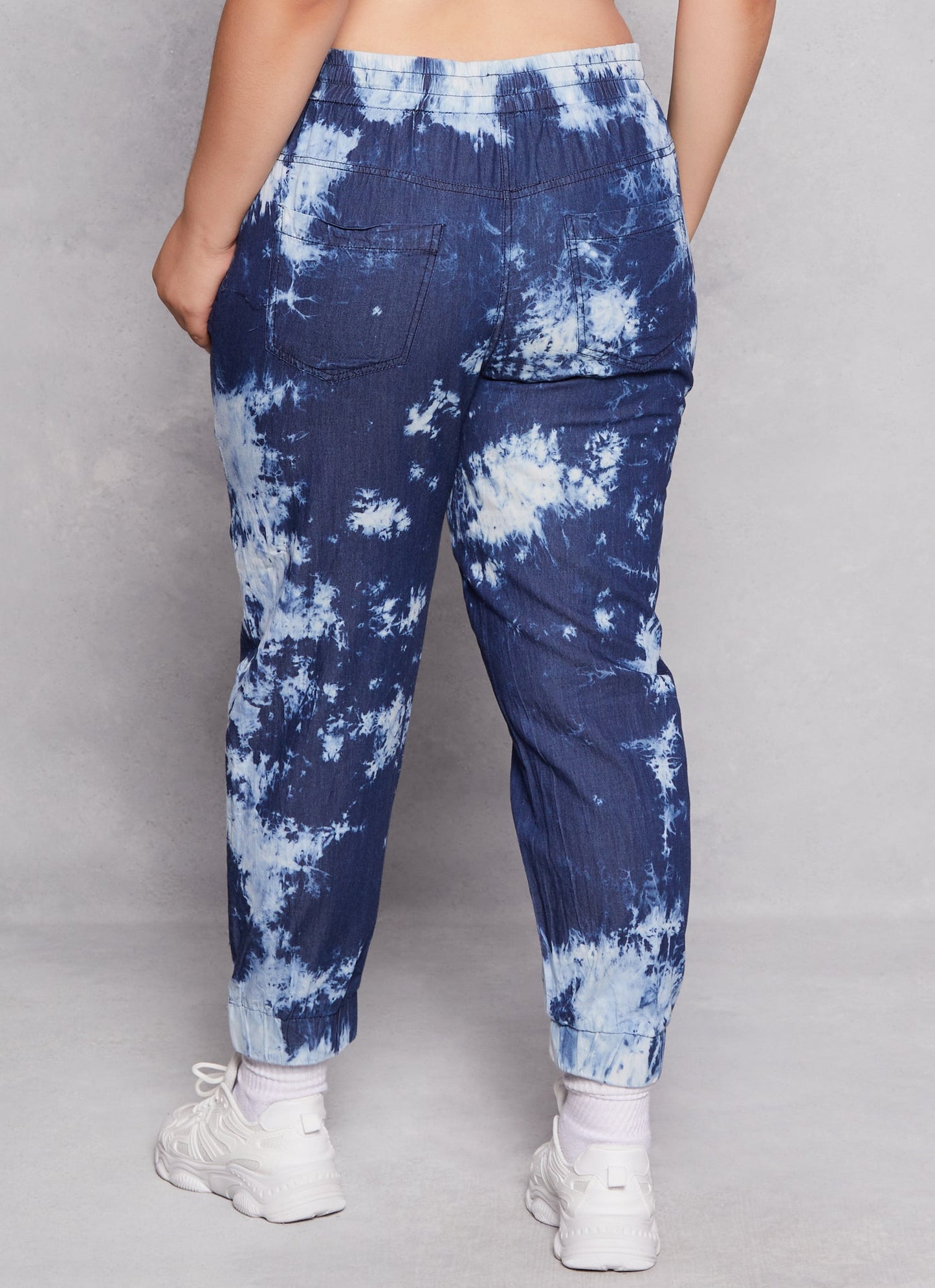Plus Size Chambray Tie Dye Joggers